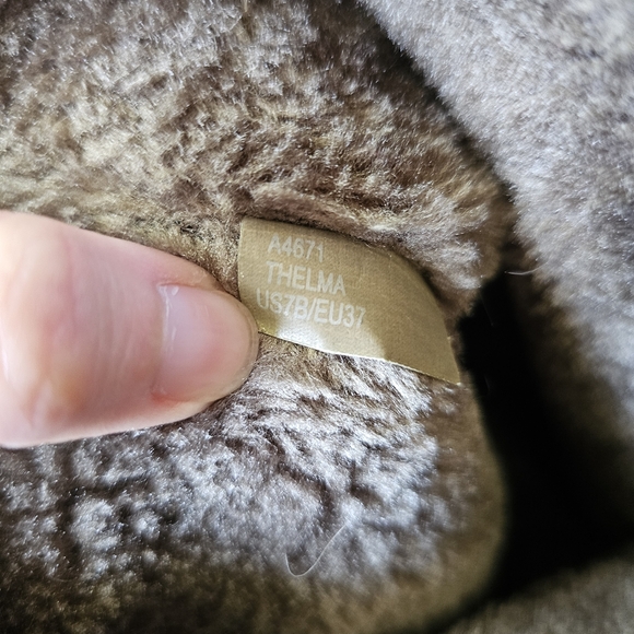 Coach Thelma faux fur winter boots taupe suede logo embossed mid calf size 7 - Picture 6 of 14